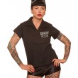 Dragstrip Kustom. Women`s Diner Shirt Petrol Girl Black